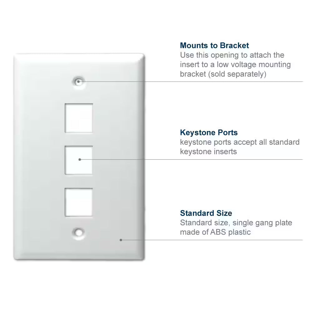 White 1-Port 1-Decorator/Rocker/1-Duplex Plastic Wall Plate (1-Pack)