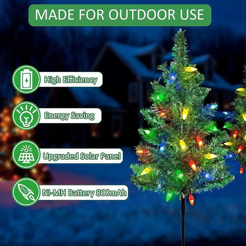 1 Tow 4 Solar Tree Lights. Includes 80 Colorful Strawberry Bulbs, IPX4 , Suitable for Outdoor Patio Garden Decorations for Festivals, Driveways and Parties!