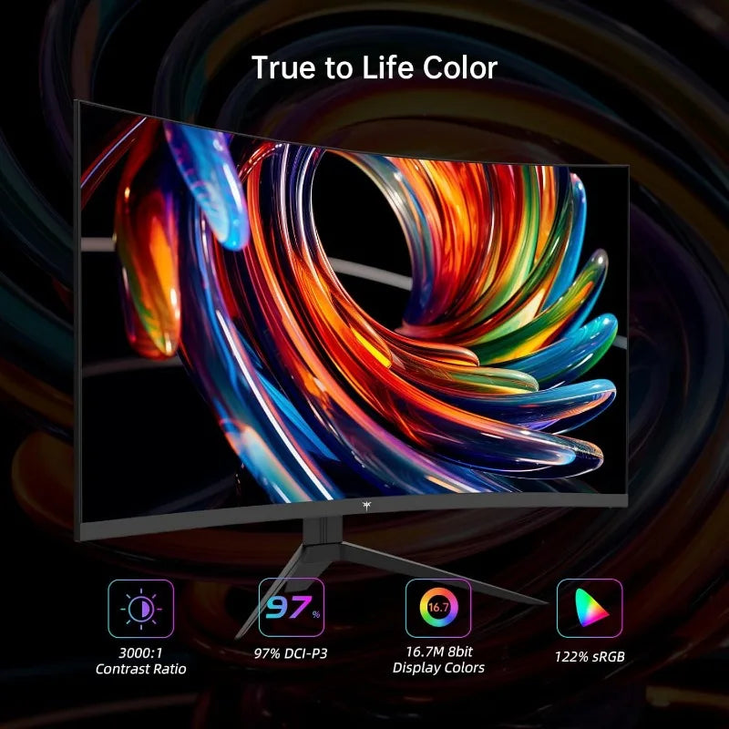 32 Inch FHD 1080p Curved Gaming Monitor - VA 1500R Curved Monitor, 165Hz 1ms MPRT, FreeSync & G-Sync, 122% sRGB