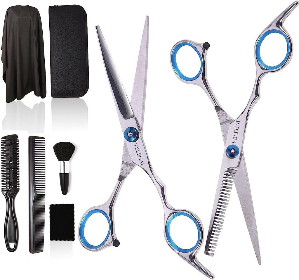 Kit De Barberia Profesional Con Tijeras Y Capa Para El Cabello Pelo Nabajas