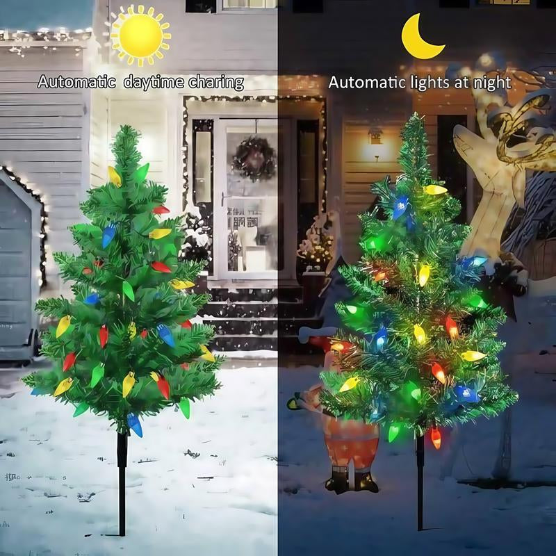 1 Tow 4 Solar Tree Lights. Includes 80 Colorful Strawberry Bulbs, IPX4 , Suitable for Outdoor Patio Garden Decorations for Festivals, Driveways and Parties!