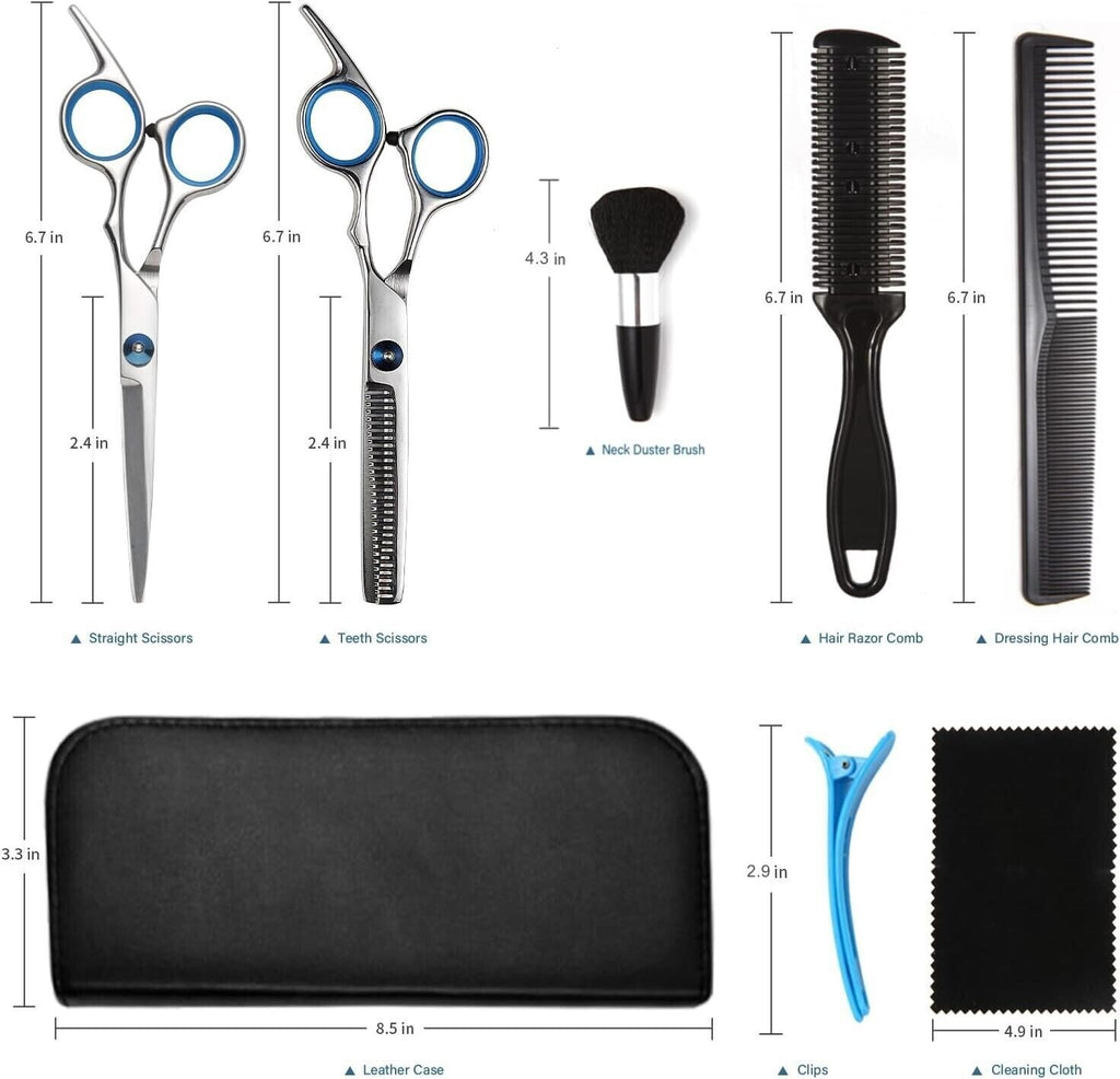 Kit De Barberia Profesional Con Tijeras Y Capa Para El Cabello Pelo Nabajas