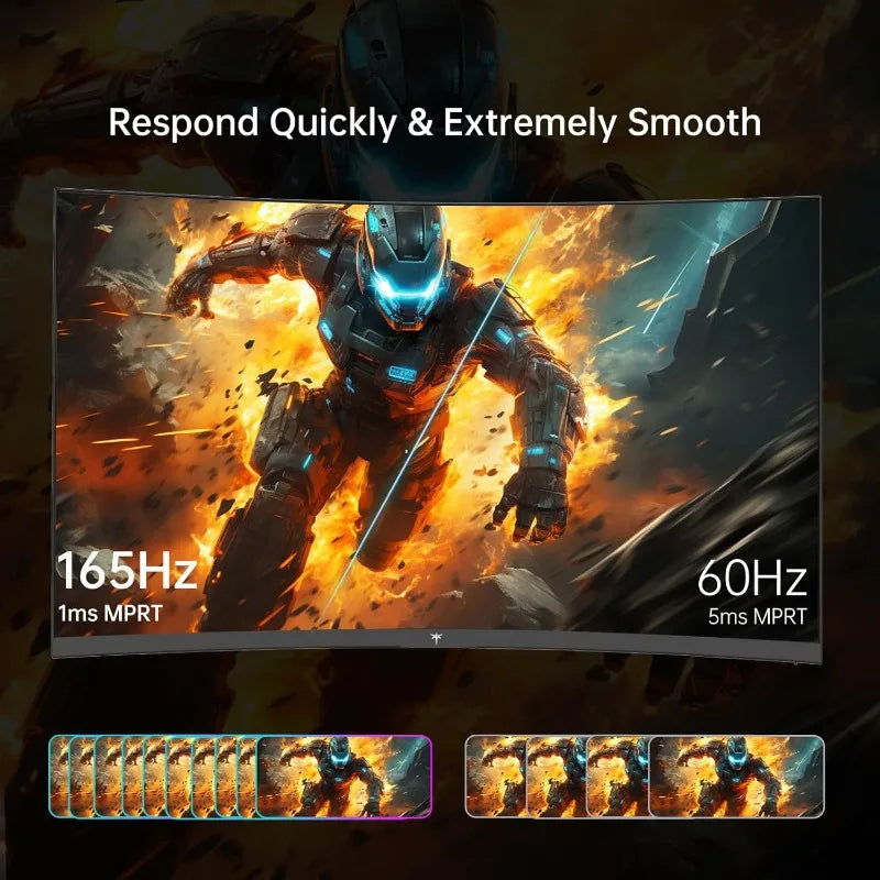 32 Inch FHD 1080p Curved Gaming Monitor - VA 1500R Curved Monitor, 165Hz 1ms MPRT, FreeSync & G-Sync, 122% sRGB