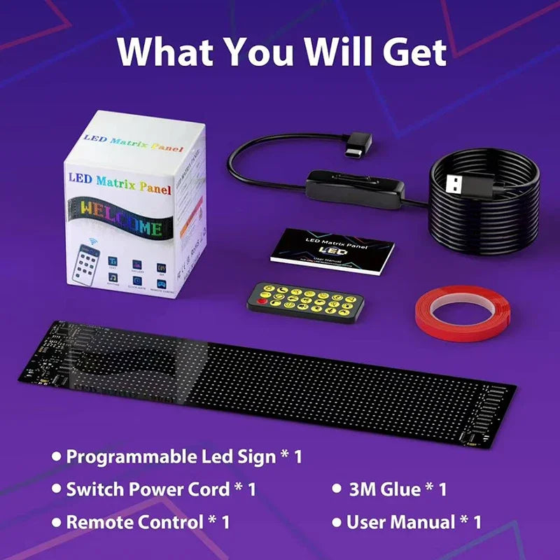 Led Display Truck Eye Car Sign Bluetooth APP Matrix Pixel Panel Night Light DIY Programmable Flexible For Car Store Hotel Bar