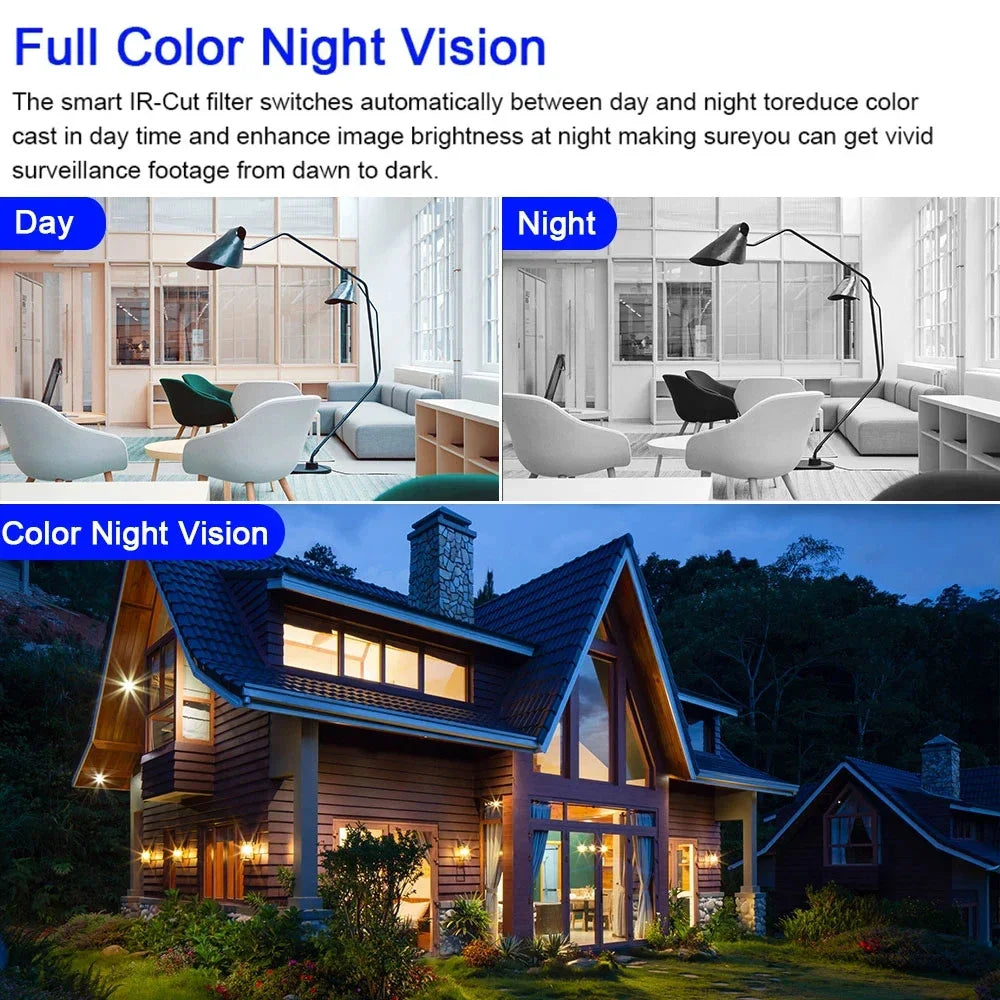 4G SIM IP WIFI Camera 8MP Wireless Dual Lens Night Vision Indoor Baby Monitor Human Detect Video Camara CCTV Security V380 Pro